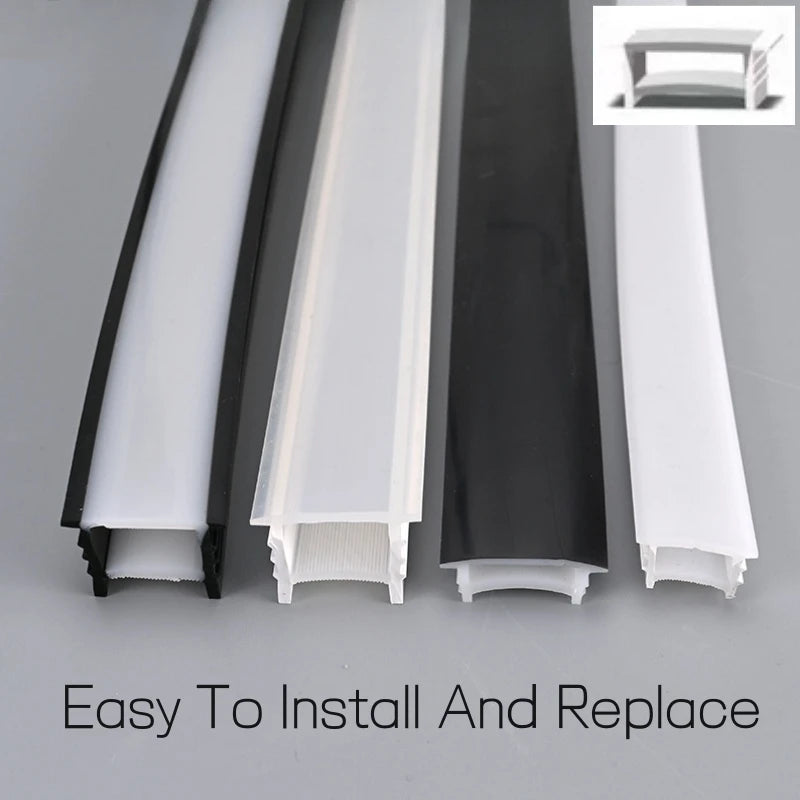 Black Flexible LED Neon Rope Lamp Silicone Tube Diffuser Recessed Channel For WS2811 WS2812B Waterproof Ribbon Neon Strip Lights.