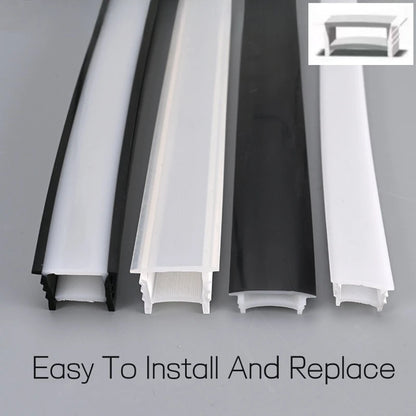 Black Flexible LED Neon Rope Lamp Silicone Tube Diffuser Recessed Channel For WS2811 WS2812B Waterproof Ribbon Neon Strip Lights.