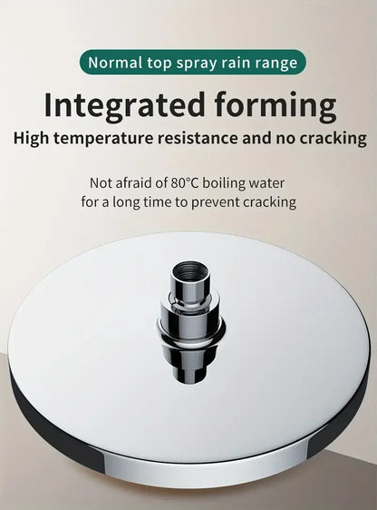25cm Top Spray Large Water Volume Booster Shower Head Pressurized Single Head Home Bathroom Shower Head Set