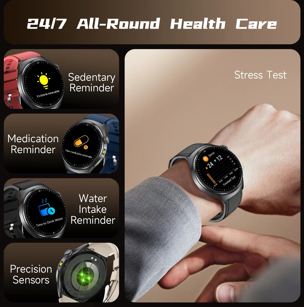 2026 New Smart Watch Men ECG+PPG Blood Lipids Uric Acid Blood Pressure Bluetooth Call 1.43'' Sapphire Smartwatch Remote Nursing.