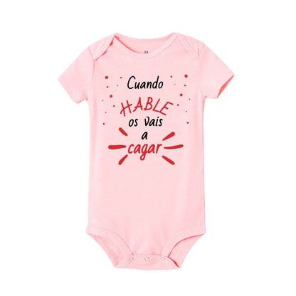 When I Talk You Mess Up The Gift Print Baby Strampler Säuglingsbodysuit Baby Niedliche Kleidung Neugeborene Kurzarm Bodys Kleinkind Geschenk