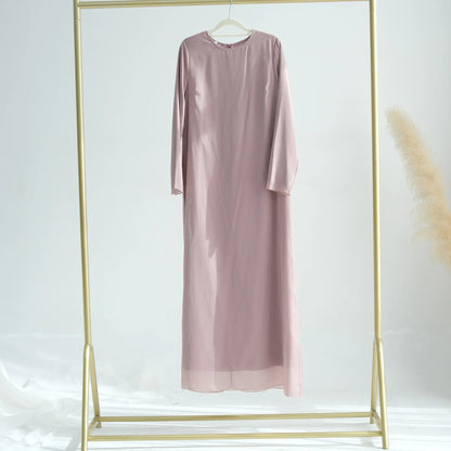 Chiffon Sheer Open Abaya Set Hijabi Muslim Women Party Ramadan Islamic Clothing  Dubai Turkey Kaftan Crepe Kimono Open Abayas