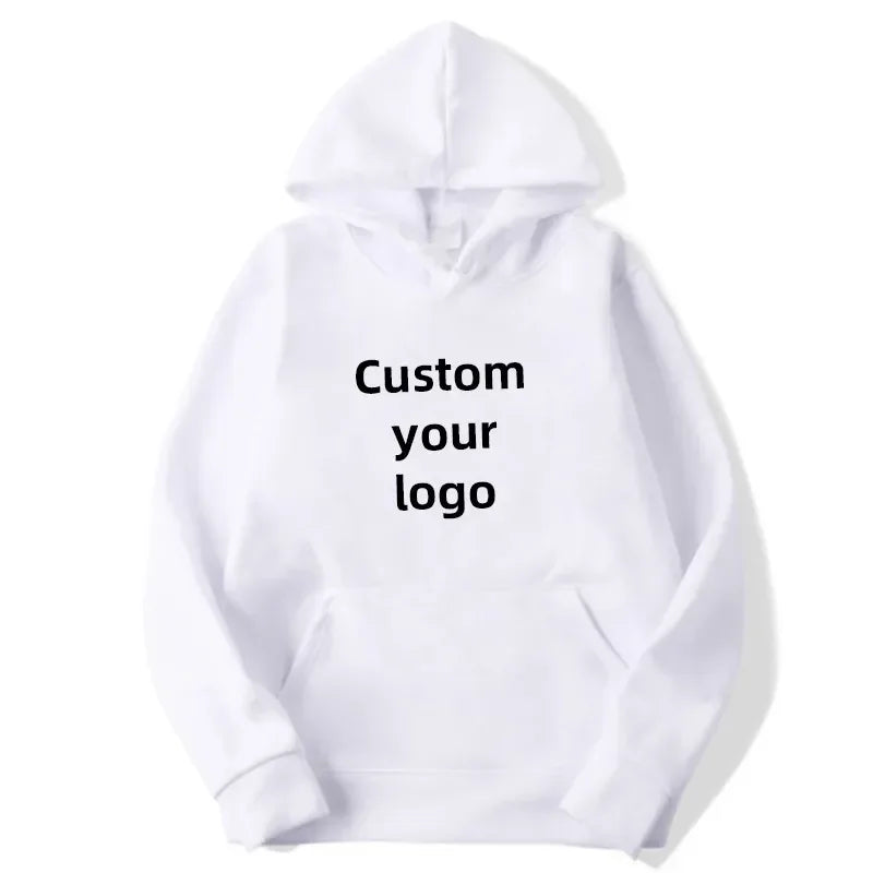 Customized hooded shirt for men and women, featuring photos and logos of your design. High end gifts in EU sizes.