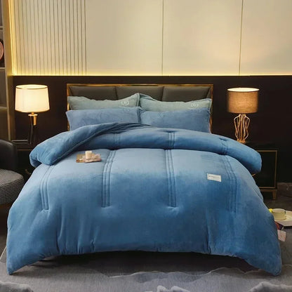 Winter Quilt Blanket Double Sided Velvet Lamb Cashmere Double Bed Quilts King Queen Full Size Bed Duvet Thicken Comforter Core