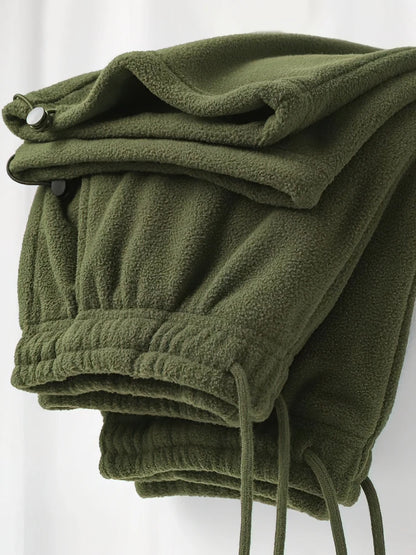 Vintage Thick Winter Casual Fleece Pants Men Wide leg Baggy Warm Sweatpants Male Drawing Jogger Pants Falls Trousers.