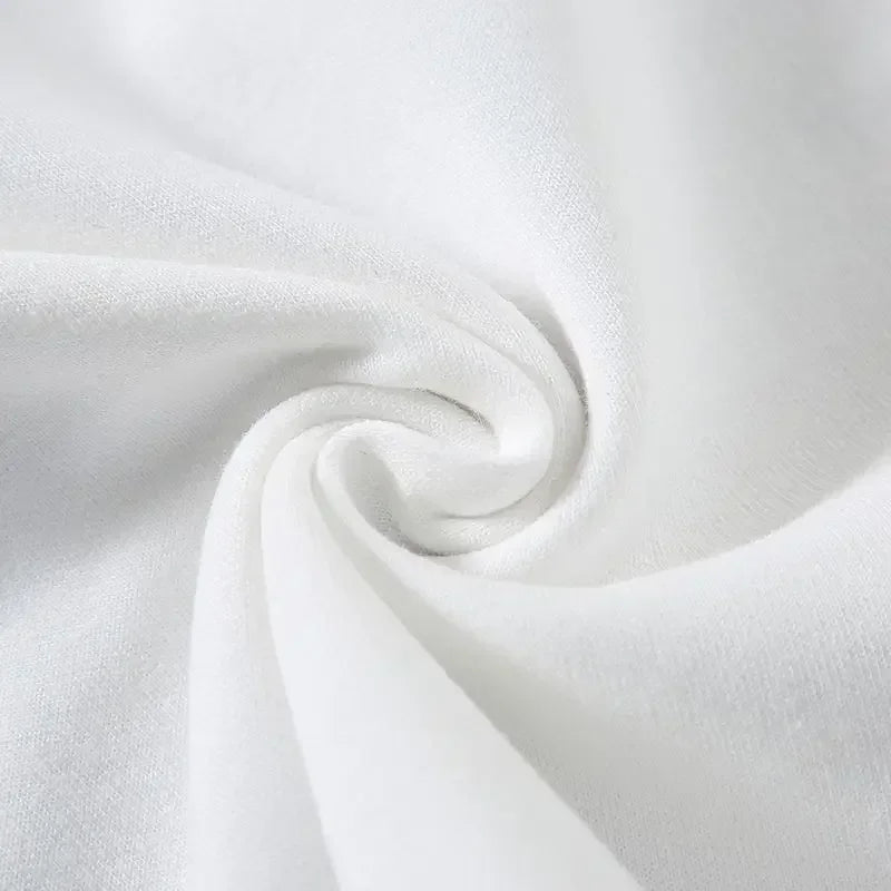 Black White GSM 500g Heavy-duty Pure Cotton T-shirt Thickened Threaded Round Neck Short Sleeves Three Needle Half Sleeve Tees.