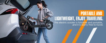 Black 350W Foldable Electric Scooter with Bag for Adults, 30KM Range, APP Support, Foldable Commuter E-scooter.