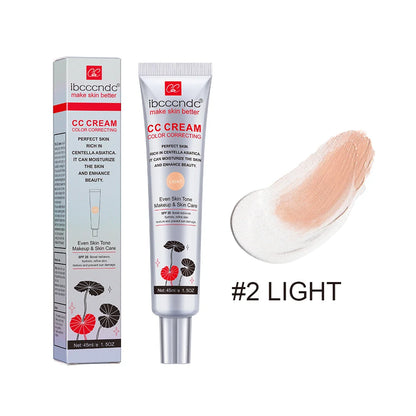 45ml Color Correcting CC Cream Facial Centella Asiatica Repair BB Cream Natural Concealer Whitening Liquid Foundation Cosmetics.
