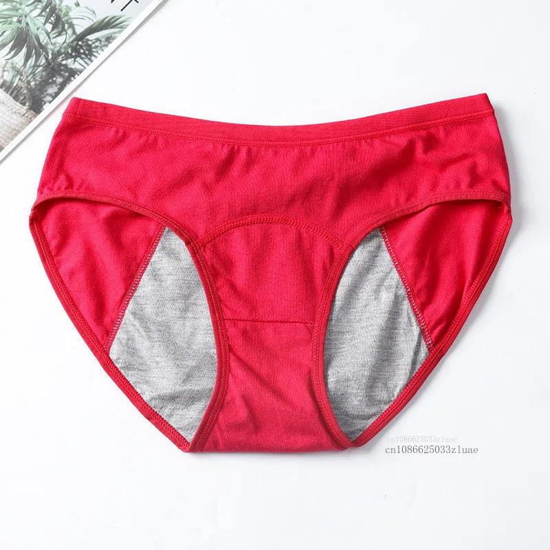 Menstrual Panties Leakproof Ladies Menstrual Pants Women's Cotton Briefs Teenager Student Mid Waist Panties for Menstruation