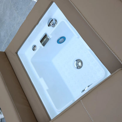 Elektrisches Lift-Shampoo-Bett, All-in-One-SPA-Salonmöbel mit Massage- und Wassercirculation, Waschbecken, Kopfbegasung und Fußbad