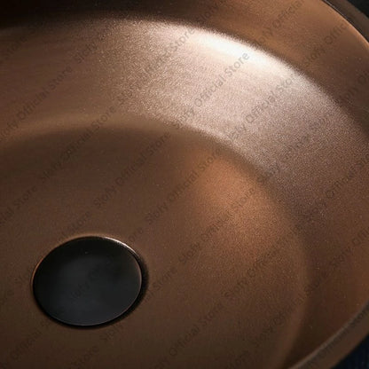 Understated Luxus-Waschbecken aus Metallglasur, Keramik, blaue Muster, Hotel- und Heimwaschbecken, kreative Kunst, Balkon-Waschbecken im Freien