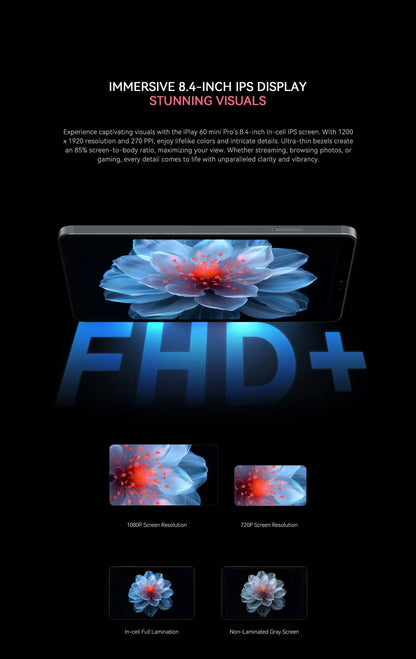 ALLDOCUBE iPlay60 Mini Pro Tablet 8.4" Display Helio G99 16GB(8GB+8GB Virtual)RAM 128/256GB ROM 4G LTE 6050mAh Android 14.