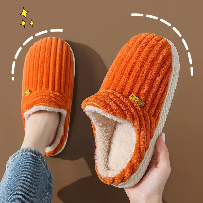 Litfun Warm Plush Fur Slippers For Women Men Winter Indoor Fluffy Warm Fuzzy House Slippers Outdoor Fuzzy Soft Furry Slippers