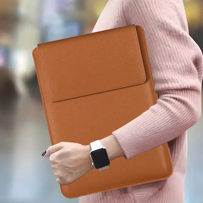 14-16 inch PU Leather Laptop Sleeve Bag Protective Case Cover Laptop Sleeve Case for MacBook Air 15 2023-2025 Pro 16 2021-2024.