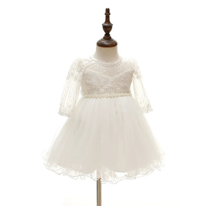 Baby Taufe Weißes Kleid Säuglingskleid Kleid Mädchen Party Geburtstag Hochzeit Prinzessin Kleid Für Kinder Erstkommunion Leistung 0-24M.