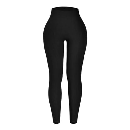 Women's seamless knitted thread yoga pants high waisted sports leggings hip lifting running training slimming and fashionable.