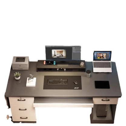 Desktop-Computertisch mit Schubladen für Heimlernen, Schreiben und Büromöbel. Großer Schreibtisch für den Schreibtisch