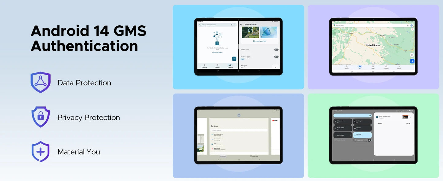 DOOGEE T40 Android Tablet 14 11 ''IPS 2.5K 8GB RAM 512GB ROM Helio G99 8580mAh 18W Charge Face Unlock 7.6mm ultra-thin Tablet.