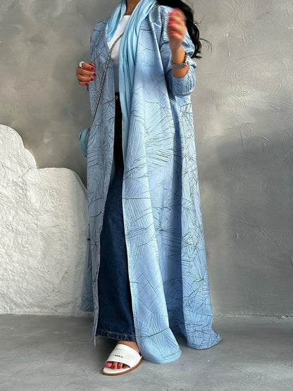 Women Muslim Arabic Abaya Luxury Fold Stripes Kimono Cardigan Coat Long Dress Kaftan Modest Robe Femme Islam Clothing Kebaya.