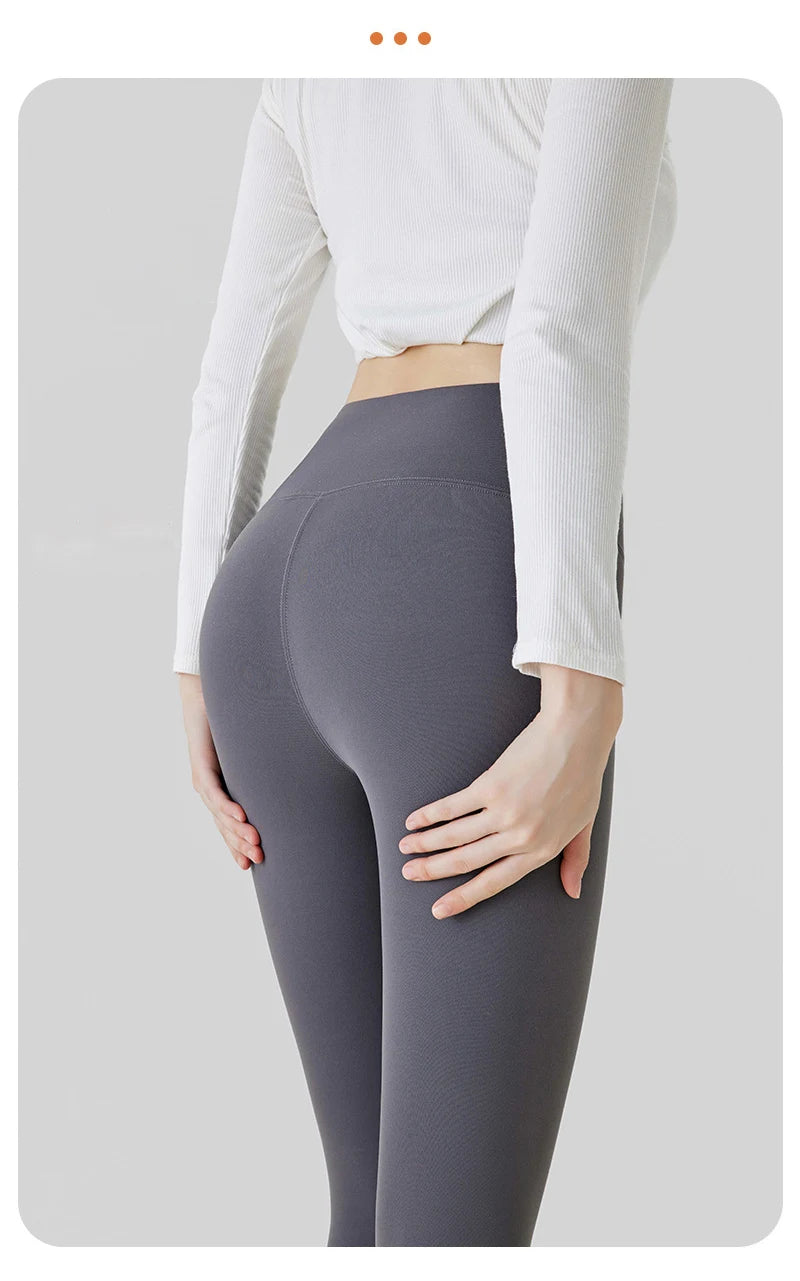 BIVIGAOS Autumn High Waist Seamless Rabbit Fleece Shark Leggings Women Winter Clothes Warm Leggings Sexy Slim Casual Leggings.