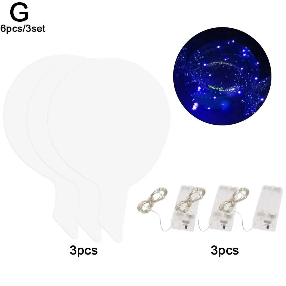 6 stücke 3 satz Transparent Party Glow Bobo Led Ball Leuchten Ballons Hochzeit Blase Ballon Hochzeit Geburtstag Dekoration einzigen