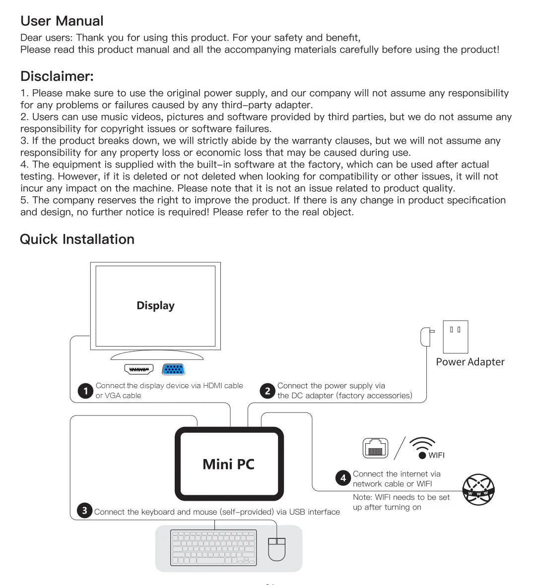 MLLSE M2 Air Mini PC Intel Celeron N4000 CPU Window11 6GB RAM 128GB ROM Dual-Band WiFi VGA Portable Mini Computer BT4.2.