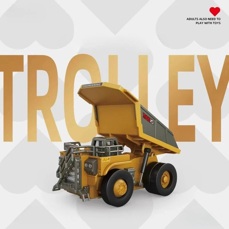 RC Car 1/64 Full Scale Mini RC Engineering Vehicle Desktop Electric Remote Control Excavator Dump Truck Forklift Model Toy Gift.