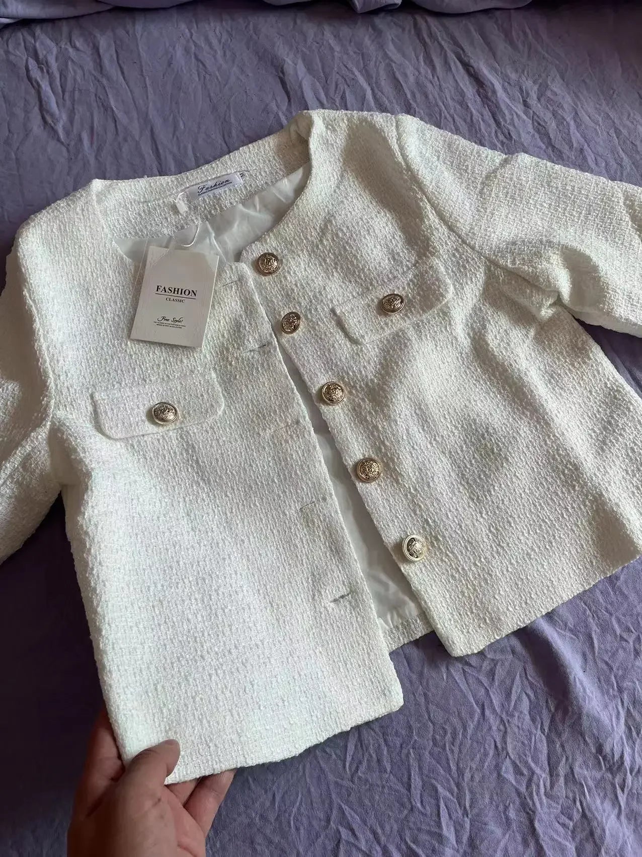 Frühling und Herbst Koreanische Mäntel Frauen Jacke Neue Französisch Wolle Tweed Mantel Mode High-end-Gold Taste Kurze Schlanke temperament.