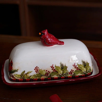 Christmas CeramicTableware Set High Grade Underglaze Colored Western Dining Plate Festival Dinner Party Cutlery Decorative Plate.