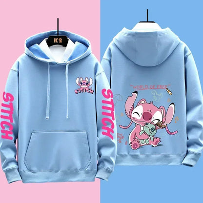 Disney Stitch Different Couple Outfits for Men and Women Casual Sweatshirts Hooded Jackets and Clothes.