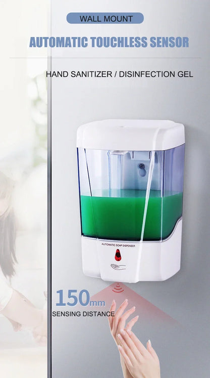 Automatischer berührungsloser Seifenspender 700 ml, wandmontierter, batteriebetriebener Sensor-Handwascher mit großem Fassungsvermögen für Badezimmer und Küche