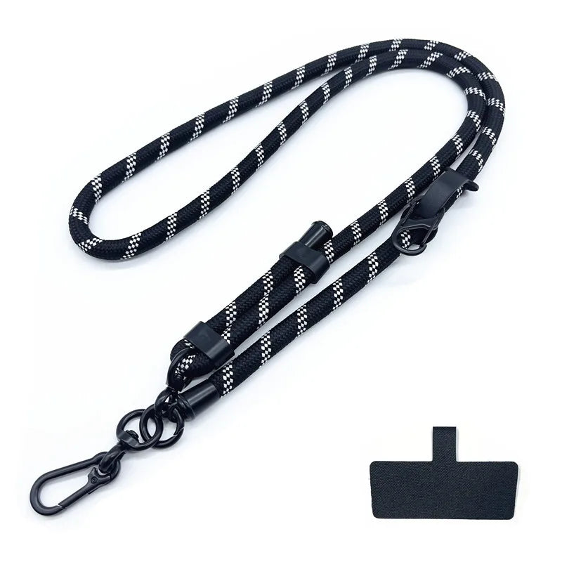Phone Lanyard Adjustable 1 Cm Diameter Outdoor Universal Case Crossbody Shoulder Card Neck Cord Clip Hang Anti-lost Wrist Strap