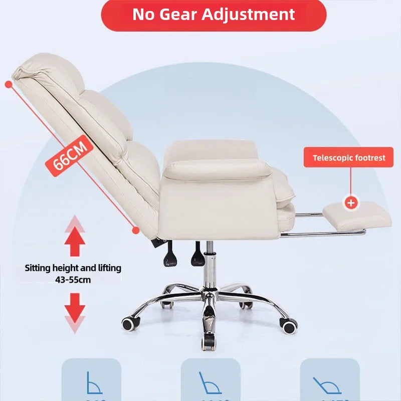 Boss Computerstuhl, Heimbüro, Computersofa, hohe Rückenlehne, PU-Leder, ergonomischer drehbarer Sitz für Zuhause, Arbeitszimmer, Rückenlehne