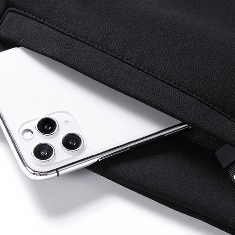 Men's Casual Pants Plus Size 110-180KG Stretch Slim Fit Elastic Waist Jogger Pants 1XL-7XL Classic Black Trousers Male Clothing.