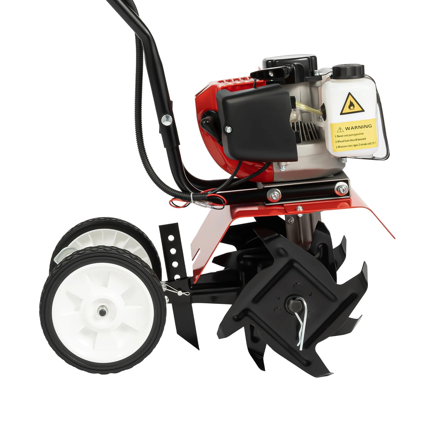 52CC 1700W Benzin-Gartenfräse  Kabelloser, luftgekühlter 2-Takt-Grubber, rotierend, zum Laufen, Lösen, 12 Zoll/30 cm breit, 12 cm dp