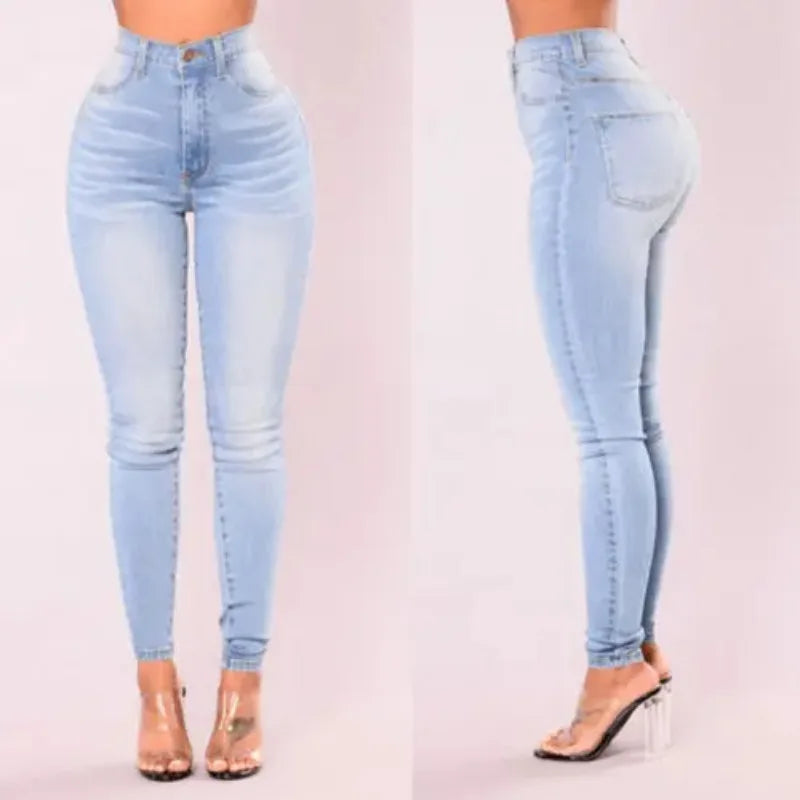 Sexy Jeans Women Denim Skinny Pants High Waist Stretch Lady Jeans Push Up Leggings Slim Pockets Button Pencil Jeans Women Pants.