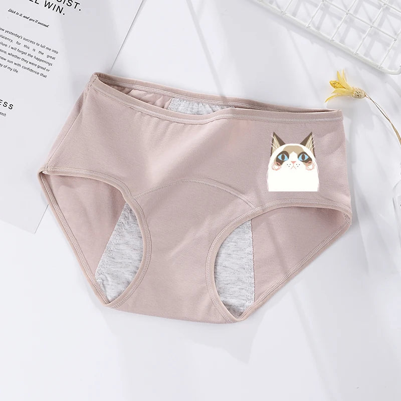 Women's menstrual briefs large flow postpartum water absorption leakproof briefs women's pure cotton menstrual briefs lingerie