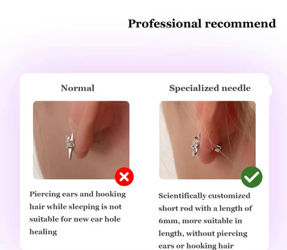 1 PCS Cute Pink Zircon Crystal Ear Bone Nail 316L Medical Titanium Steel Star Stud Earrings for Women Y2K Punk Piercing Jewelry.