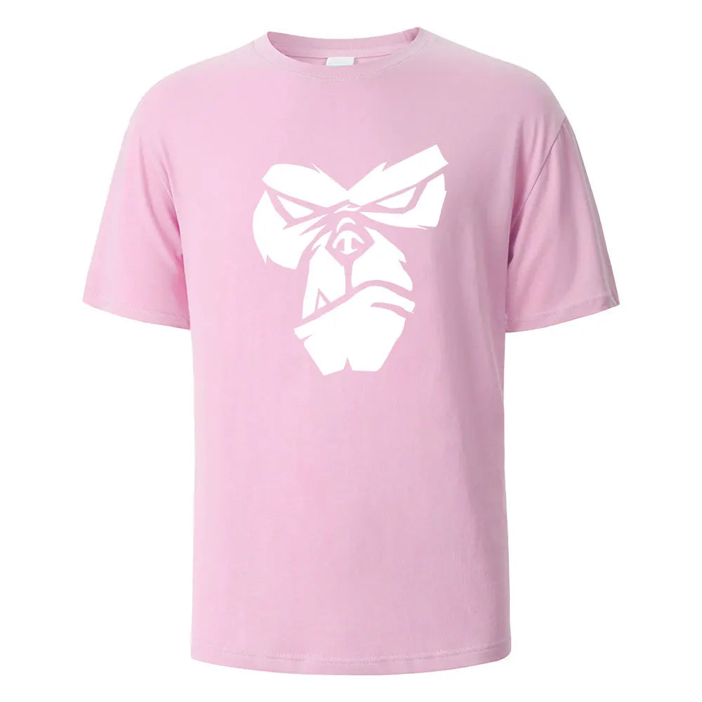 Gorilla Face Funny Print T-Shirt Summer Tees For Men Women 100% Cotton O-neck Oversize Casual Short sleeved Streetwear Basic Top