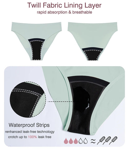 Seamless Menstrual Period Panties 4- Layer Leakproof Protection Women Period Panties Heavy Absorbency Breathable Reusable.