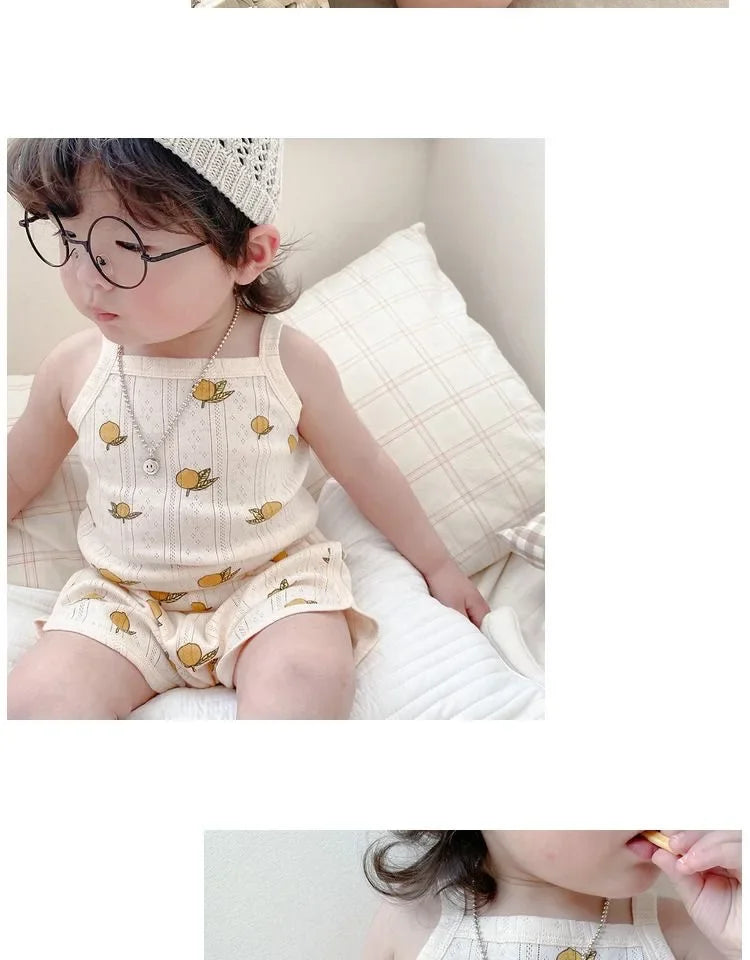 Baby Kleidung Sets Sommer Kleinkind Mädchen Strap Anzüge Baumwolle Druck Baby Jungen Tops T und Shorts Infant Trainingsanzug Neugeborenen Sets.