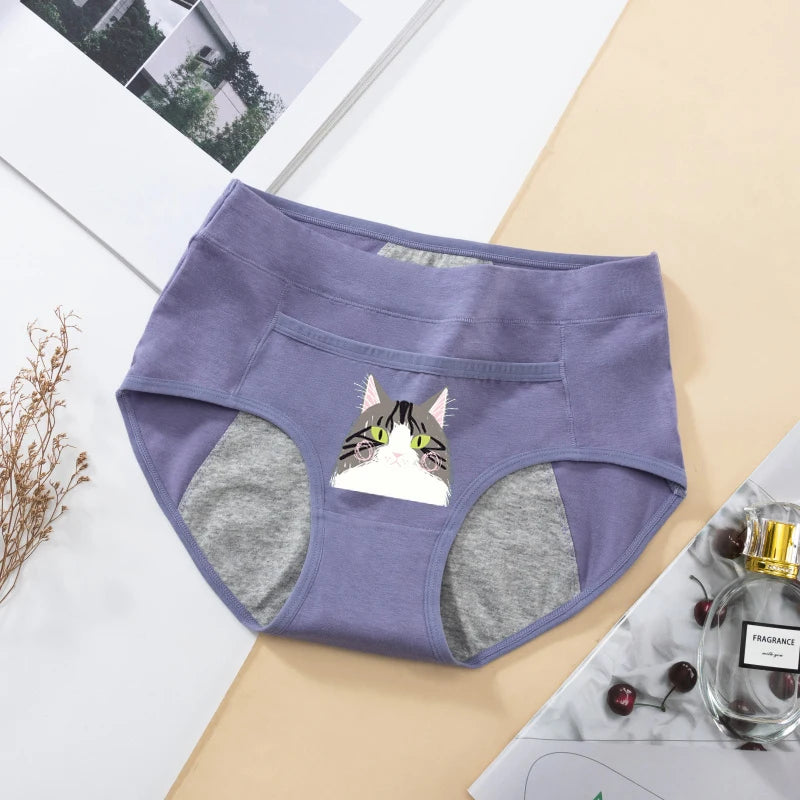 Women's Panties UnderwearLeakproofBreathable Briefs MenstrualPants PlusSizeWaterproof Mid Waist Organic Cotton Protective Briefs