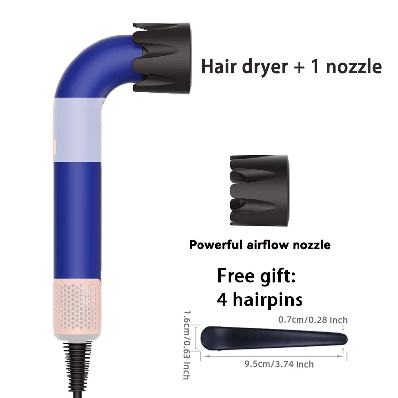 1400W pure original high-power hair dryer, dries hair quickly, lightweight body, low noise, comes with various types of nozzles.