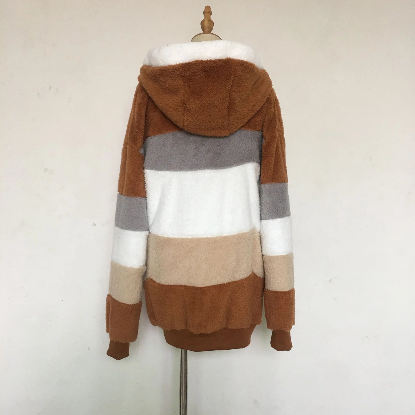 Übergroße Jacke für Frauen 2023 Neue Herbst Winter Warme Plüsch Tasche Mit Kapuze Streetwear Lose Dame Oberbekleidung Mantel Roupas Feminina