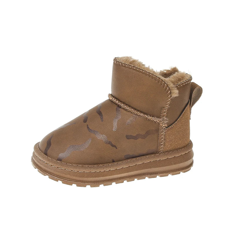 Winter Plush Boots For Children Thick Warm Faux Fur Snow Boots Soft-soled Anti-slippery Boy's Girl's Warm Boots Winter Shoes Kid.