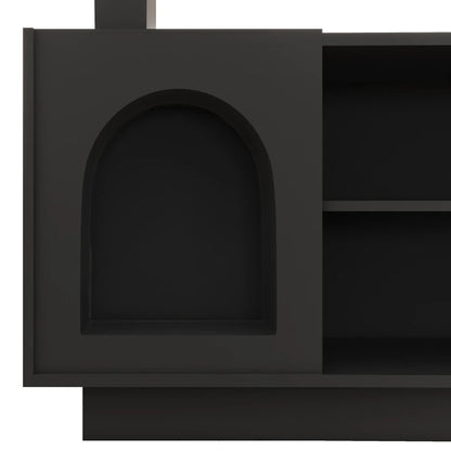 Eckschreibtisch mit integriertem Tierhaus, MDF-Eckschreibtisch aus verdicktem Brett für das Heimbüro mit XLanimal Cave L-förmiger Eckschreibtisch