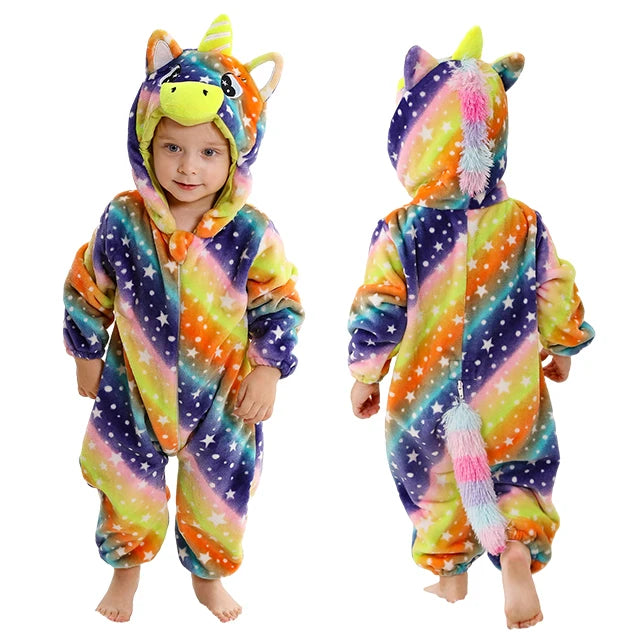 MICHLEY Winter Baby Strampler Mit Kapuze Flanell Cosplay Kleinkind Infant Kleidung Insgesamt Bodys Overall Kostüm Für Kinder Mädchen Junge.