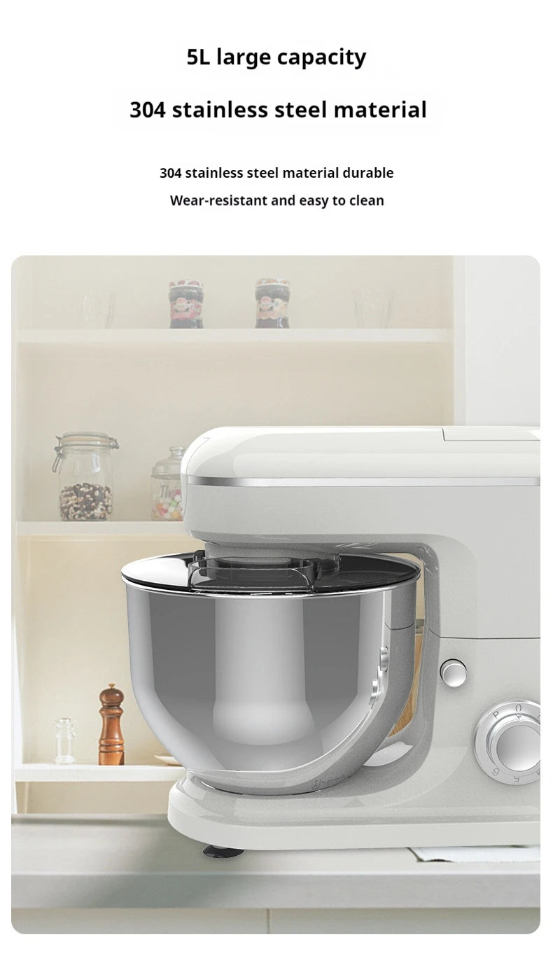 10L Chef machine and noodle machine, stainless steel bowl, high-power egg beater, noodle mixer, egg beater.