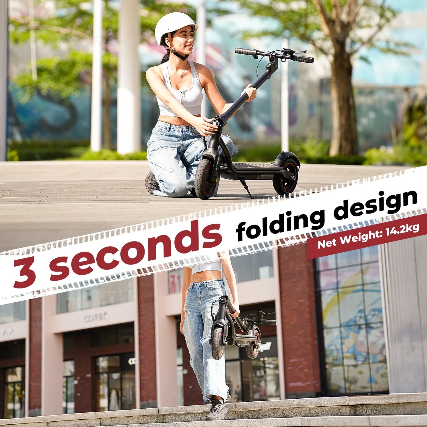 ISCOOTER W5 Electric Scooter Adults 350W motor 36V7.8Ah E-Scooter 8.5" Inflatable road Tires Foldable EScooter.