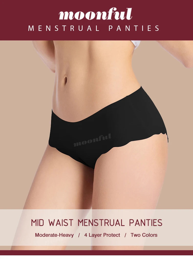 Seamless Period Underwear Menstrual Cycle Absorbent Underwear for Women Heavy Flow Leak Proof Menstrual Panties for Menstruation.